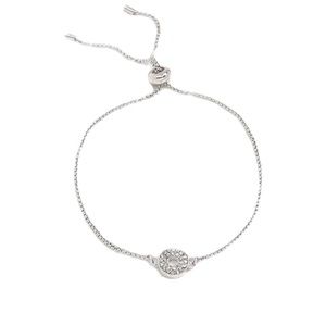 Reitmans Silver Bracelet Pull Clasp Circle Charm Crystals Mothers Day Bracelet
